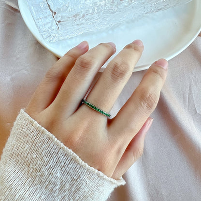 [LORA]Delicate Sparkling Round Cut Daily Ring