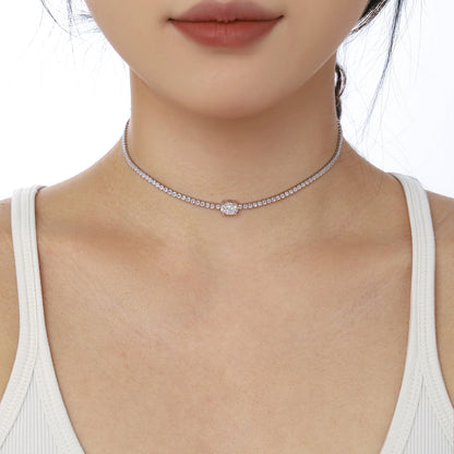 [LORA]1.0 Carat Shining Oval Cut Necklace