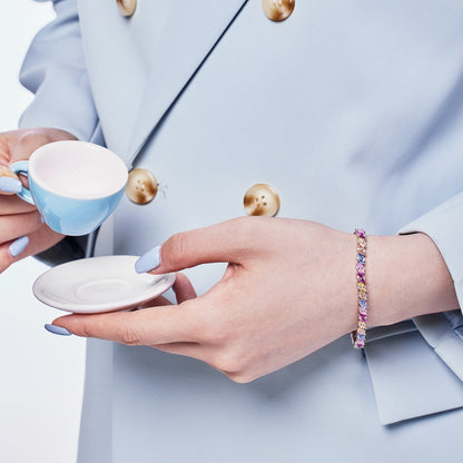 [LORA]Ornate Sparkling Multi Cut Party Bracelet