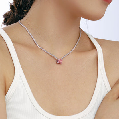 [LORA]4.0 Carat Elegant Radiant Cut Necklace