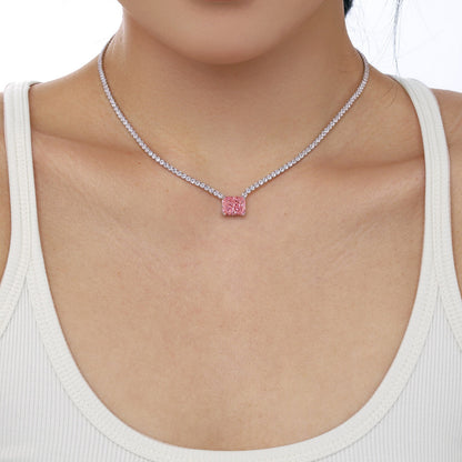 [LORA]4.0 Carat Elegant Radiant Cut Necklace