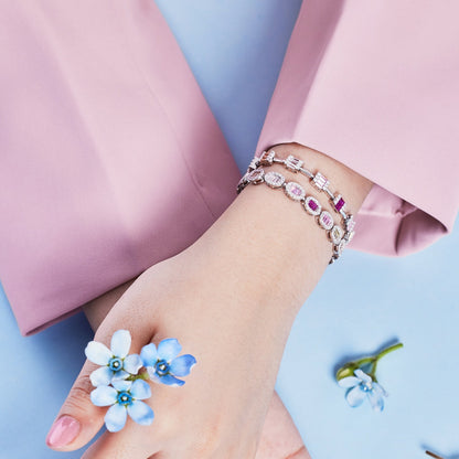 [LORA]Dainty Charming Emerald Cut Daily Bracelet