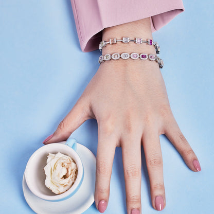 [LORA]Dainty Charming Emerald Cut Daily Bracelet