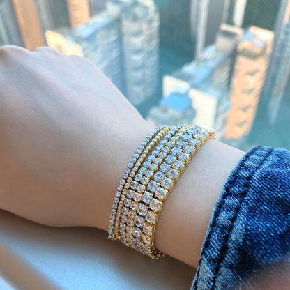 [LORA]Radiant Shinning Princess Cut Tennis Bracelet