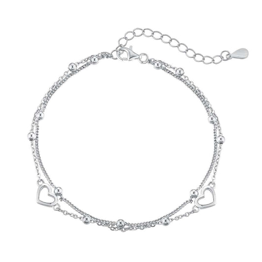 [LORA]Dainty Double Layer Love Heart Bracelet