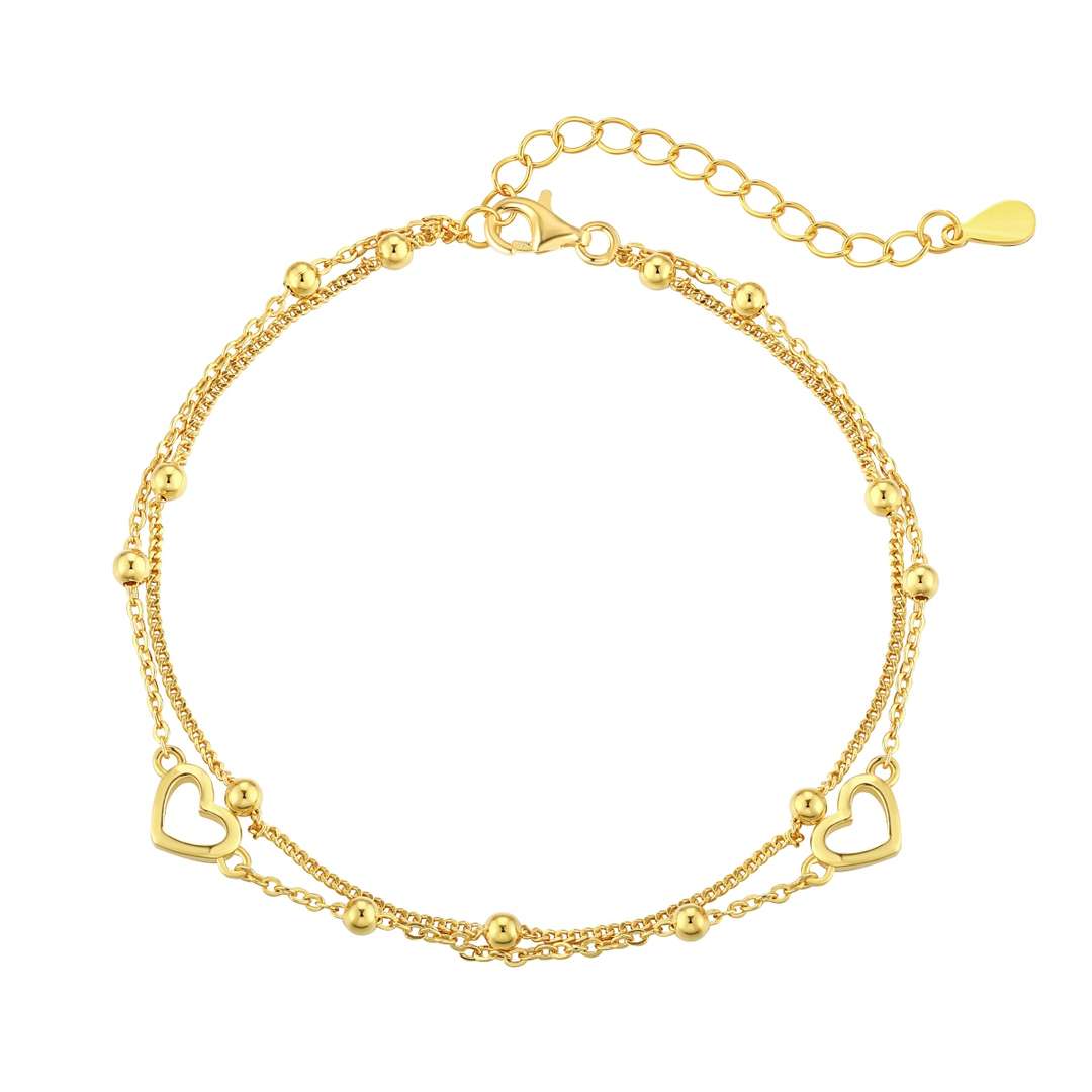 [LORA]Dainty Double Layer Love Heart Bracelet