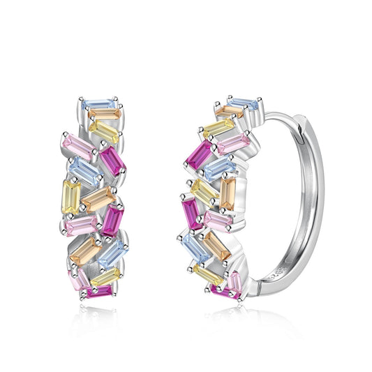[LORA]Dazzling Colorful Emerald Cut Daily Earrings