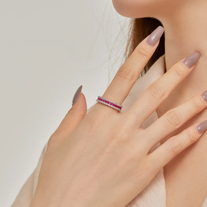 [LORA]Delicate Colorful Round Cut Daily Ring
