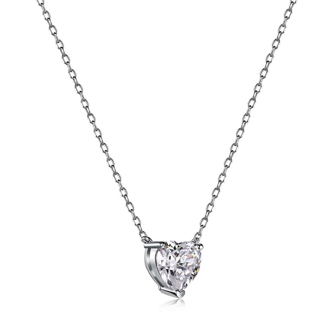 [LORA]Heart Shape Main Stone Pendant Collarbone Necklace