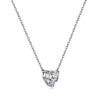 [LORA]Heart Shape Main Stone Pendant Collarbone Necklace