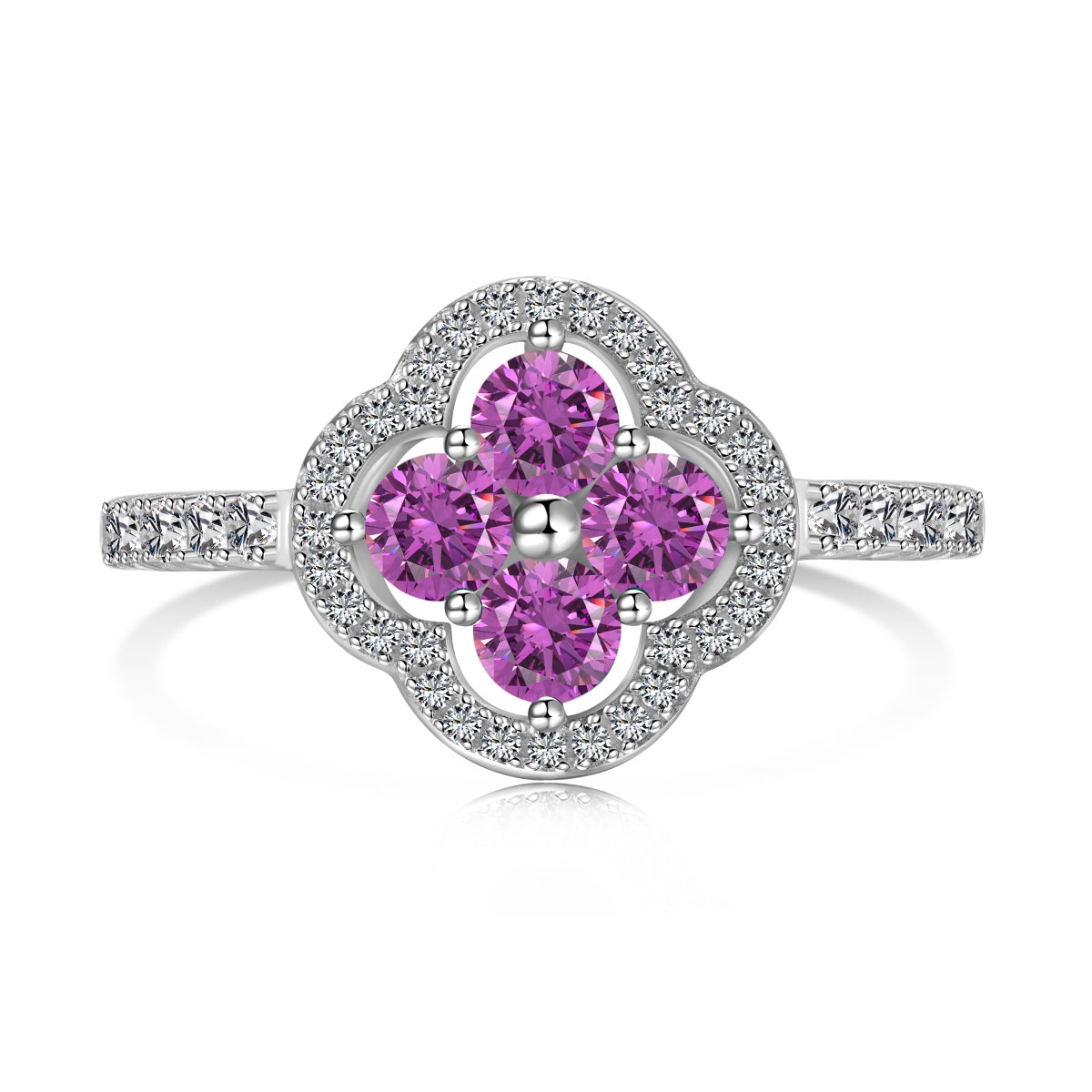 [LORA]Four Leaf Clover Flower Design Ring