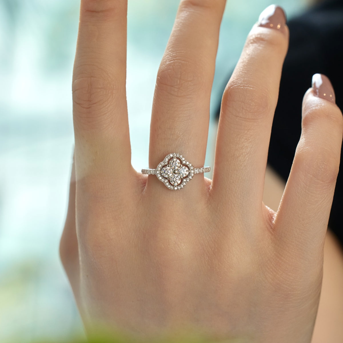 [LORA]Four Leaf Clover Flower Design Ring