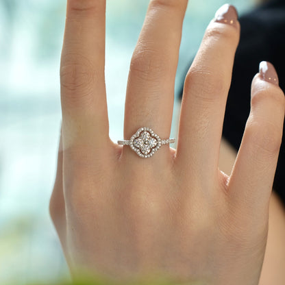 [LORA]Four Leaf Clover Flower Design Ring