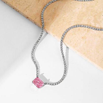 [LORA]4.0 Carat Elegant Radiant Cut Necklace
