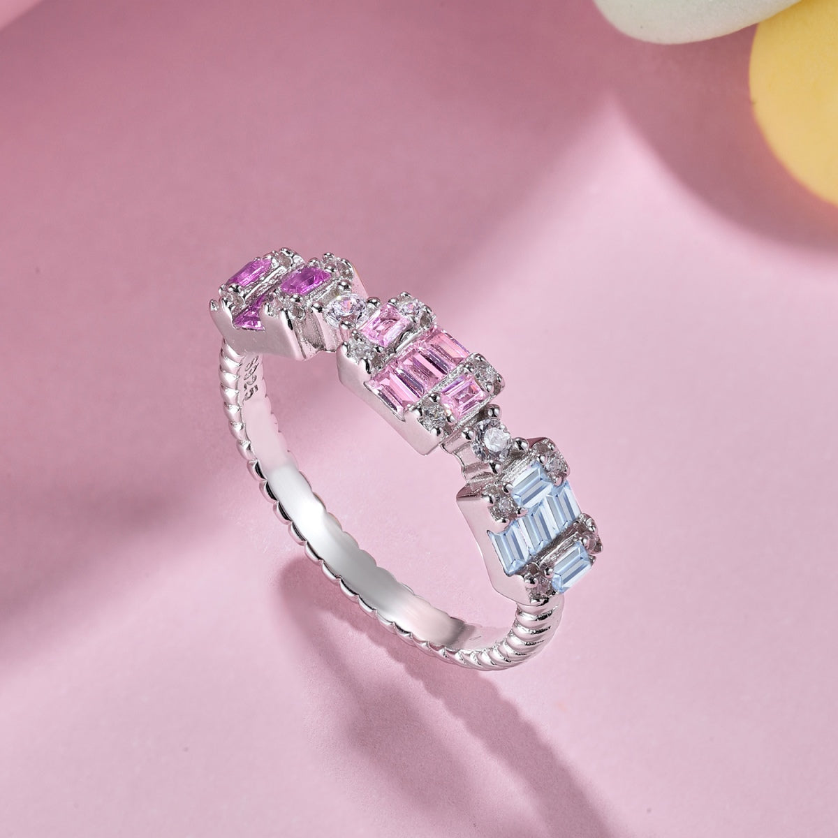 [LORA]Unique Colorful Emerald Cut Party Ring