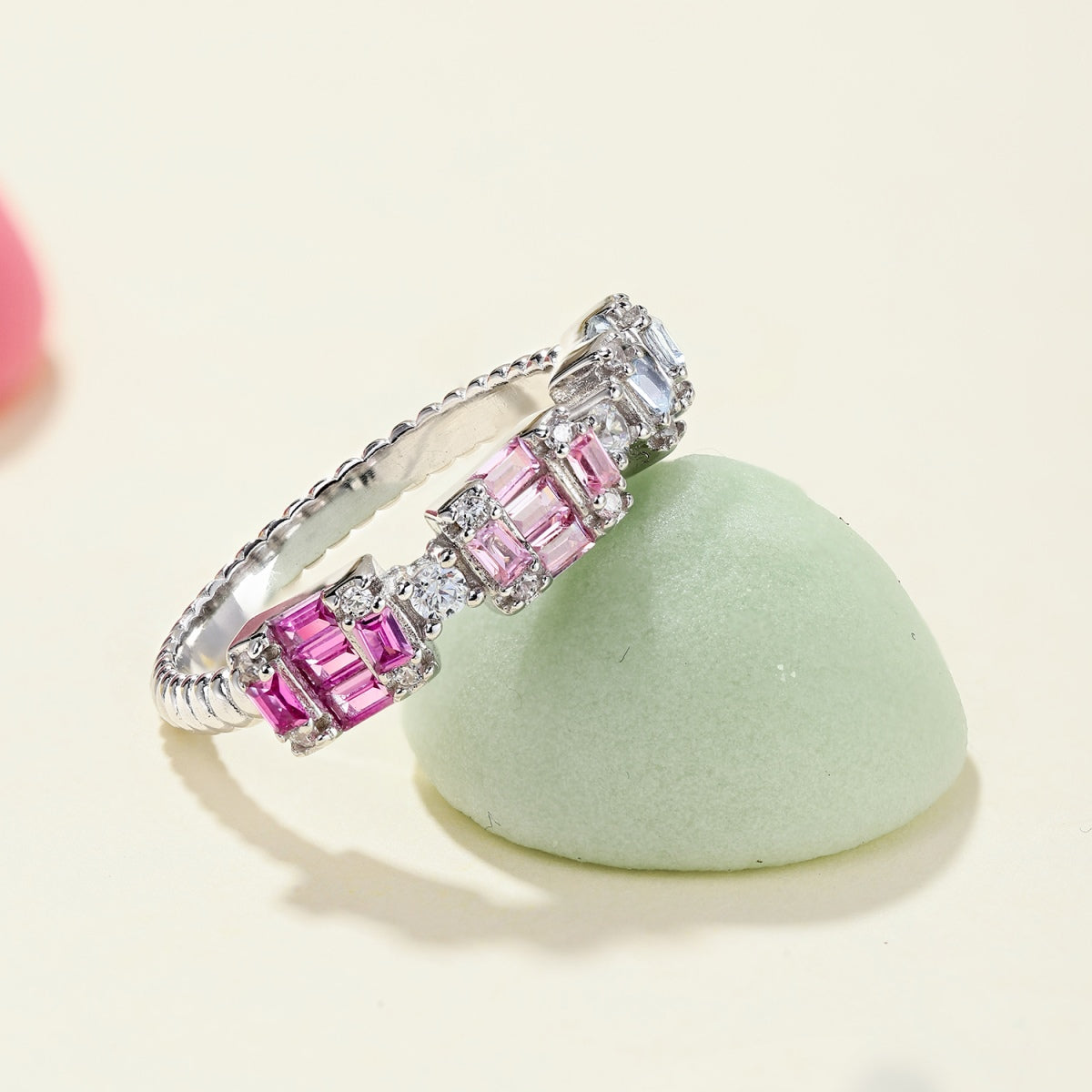 [LORA]Unique Colorful Emerald Cut Party Ring