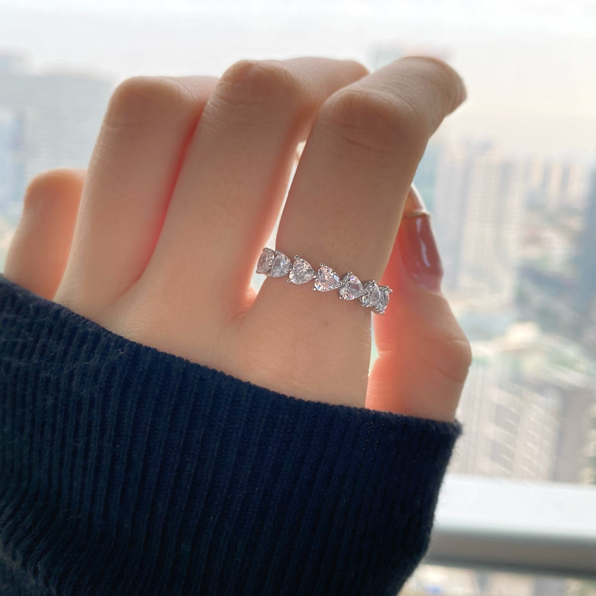[LORA]0.25 Carat Radiant Romance Heart Cut Lover Ring