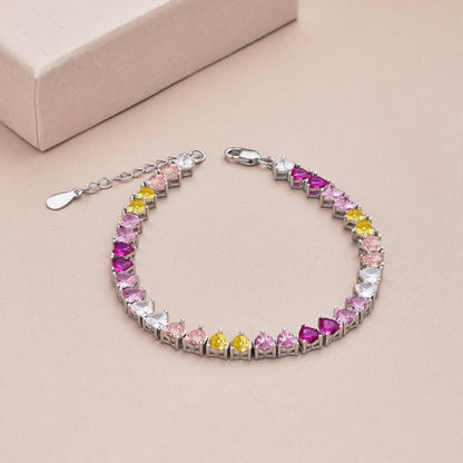 [LORA]Luxurious Colorful Romantic Heart Shape Lover Bracelet