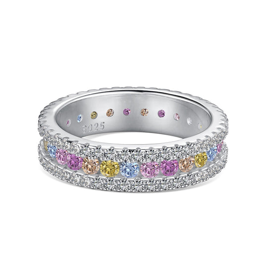 [LORA]Delicate Colorful Round Cut Daily Ring