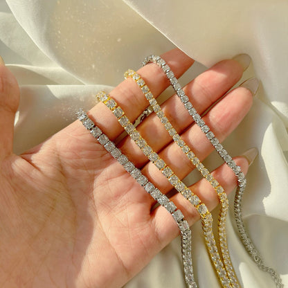 [LORA]Sparkling Radiant Princess Cut Tennis Bracelet