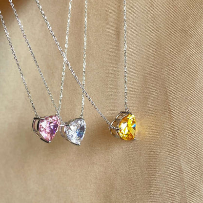 [LORA]6.0 carat Radiant Heart Shape Necklace
