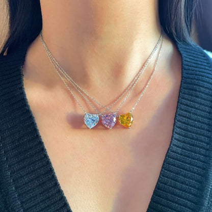 [LORA]6.0 carat Radiant Heart Shape Necklace