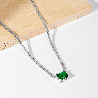 [LORA]4.0 Carat Elegant Radiant Cut Necklace