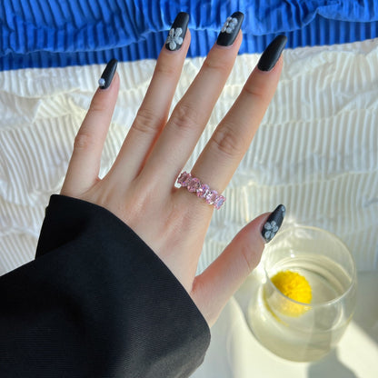 [LORA]Dainty Elongated Cushion Cut Tennis Ring