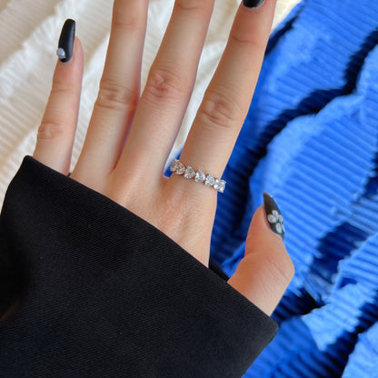 [LORA]0.25 Carat Radiant Romance Heart Cut Lover Ring