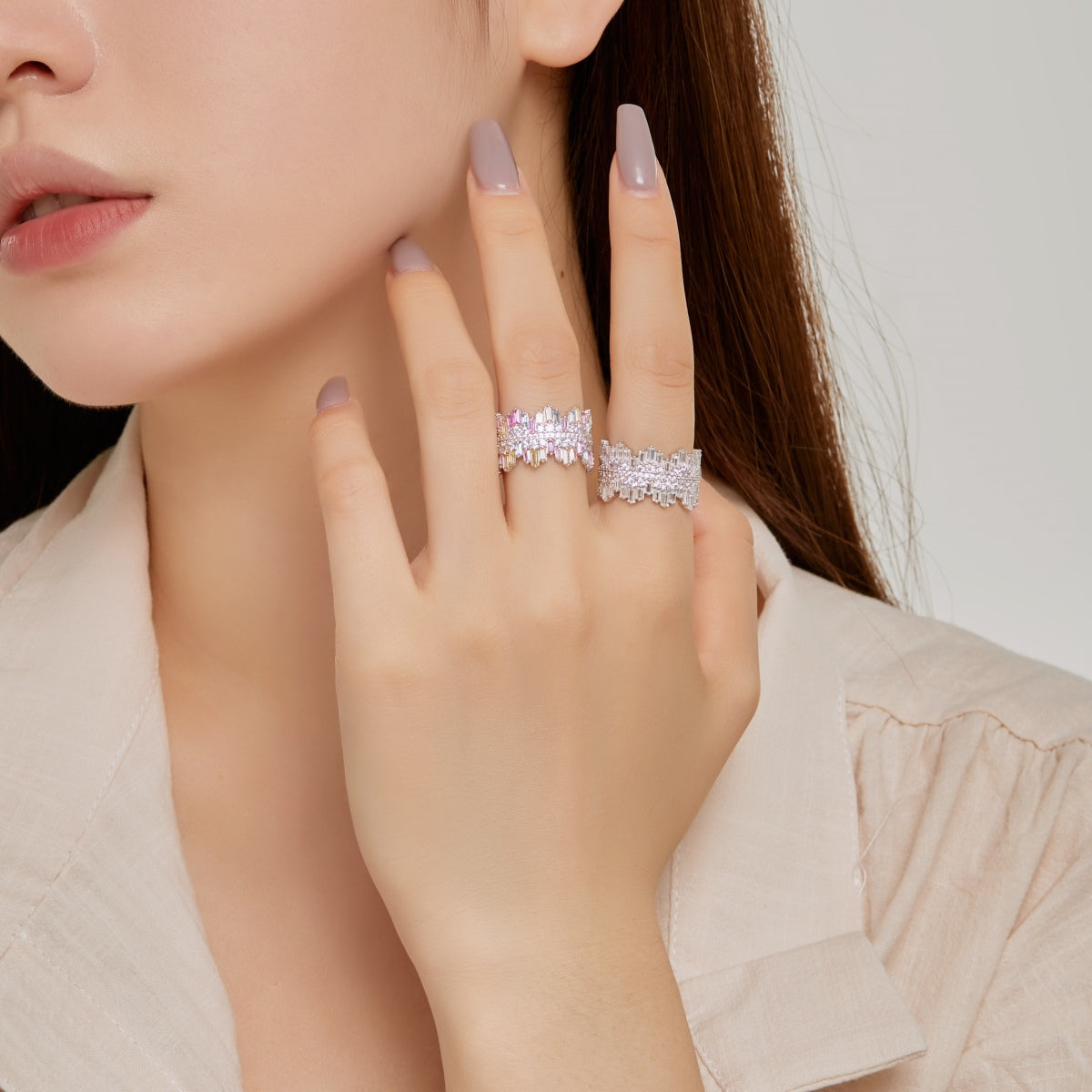 [LORA]Luxurious Colorful Radiant Cut Daily Ring