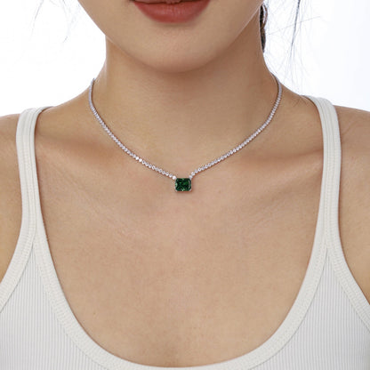 [LORA]4.0 Carat Elegant Radiant Cut Necklace