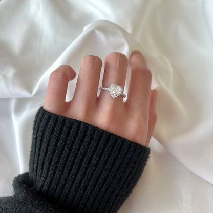 [LORA]Eternity Splashy Romantic Heart Shape Lover Ring