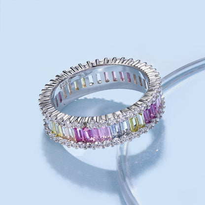 [LORA]Dainty Kaleidoscopic Emerald Cut Daily Ring