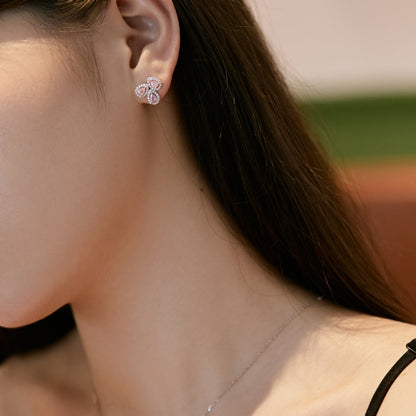 [LORA]Ornate Flower Shape Pear Cut Lover Earrings