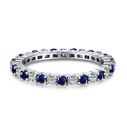 [LORA]Exquisite Colorful Round Cut Tennis Ring