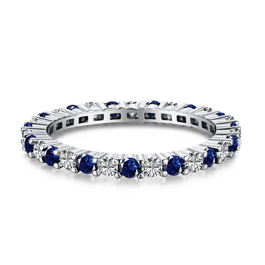 [LORA]Exquisite Colorful Round Cut Tennis Ring