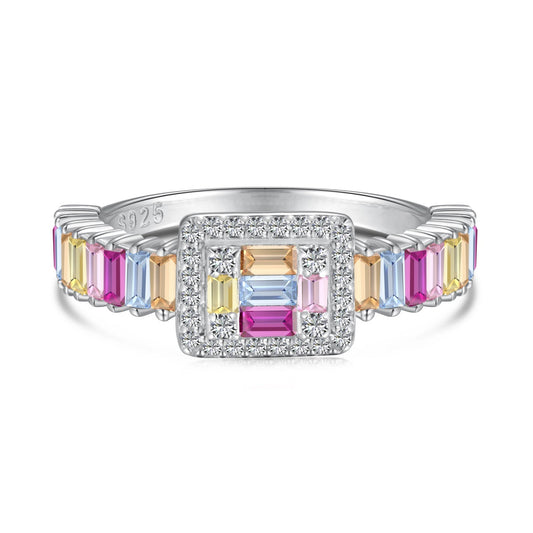 [LORA]Exquisite Colorful Radiant Cut Party Ring
