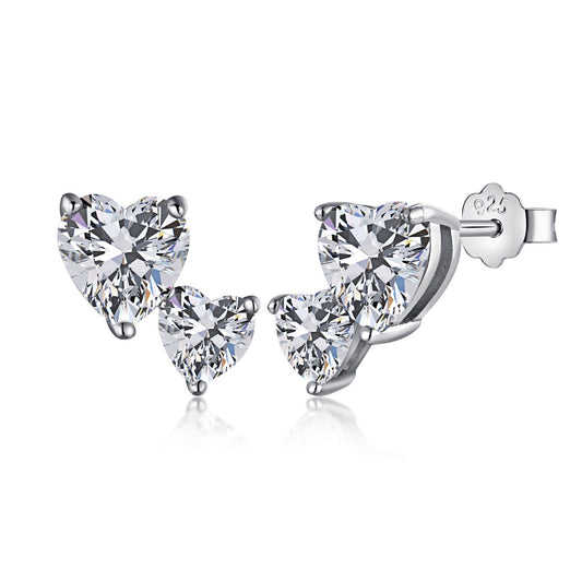 [LORA]Double Heart-Shape Classic Princess Style Earrings