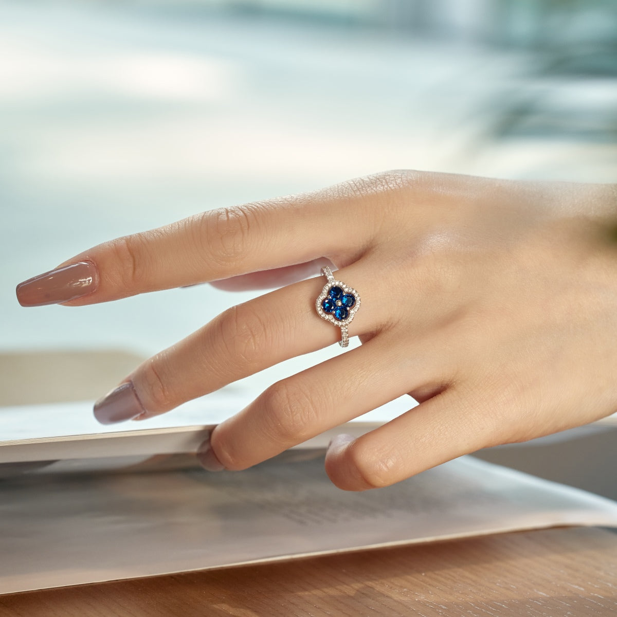 [LORA]Four Leaf Clover Flower Design Ring