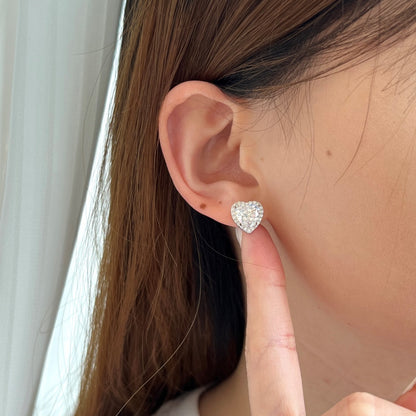 [LORA]Sparkling Heart Shape Lover Earrings
