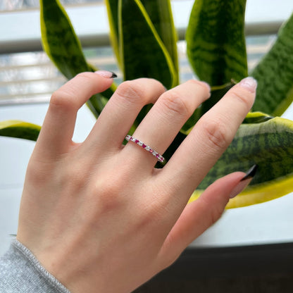 [LORA]Exquisite Colorful Round Cut Tennis Ring