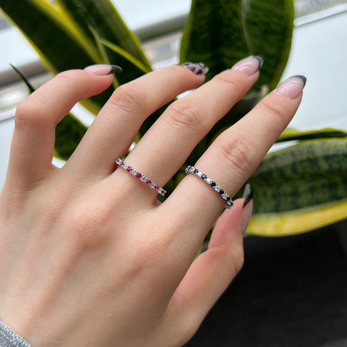 [LORA]Exquisite Colorful Round Cut Tennis Ring
