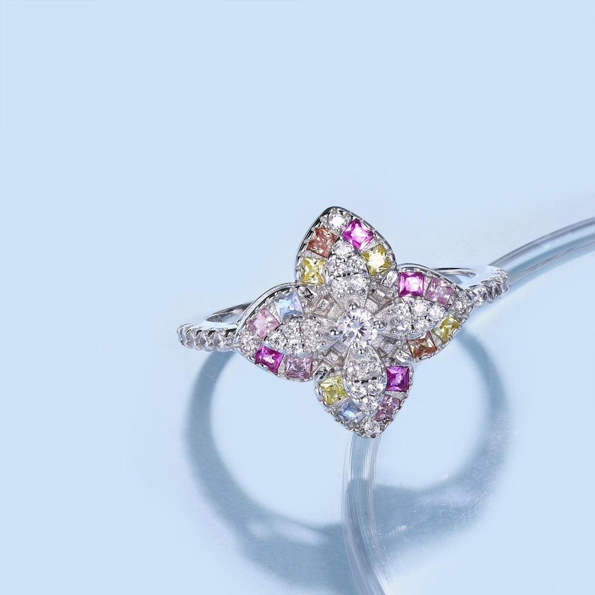 [LORA]Luxurious Colorful Flower Shape Banquet Ring