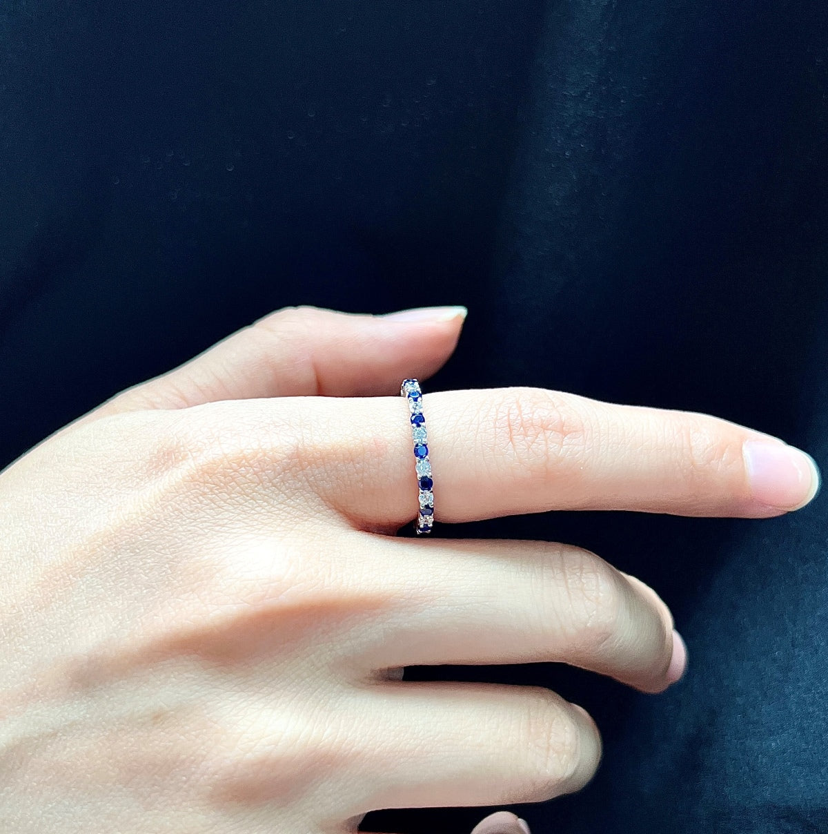 [LORA]Exquisite Colorful Round Cut Tennis Ring
