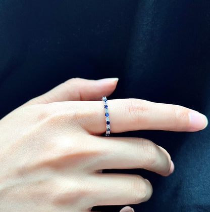 [LORA]Exquisite Colorful Round Cut Tennis Ring