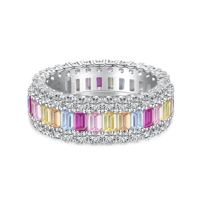 [LORA]Dainty Colorful Radiant Cut Daily Ring