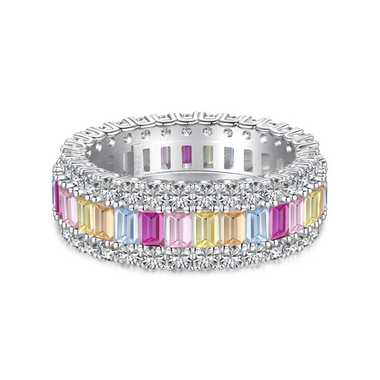 [LORA]Dainty Colorful Radiant Cut Daily Ring