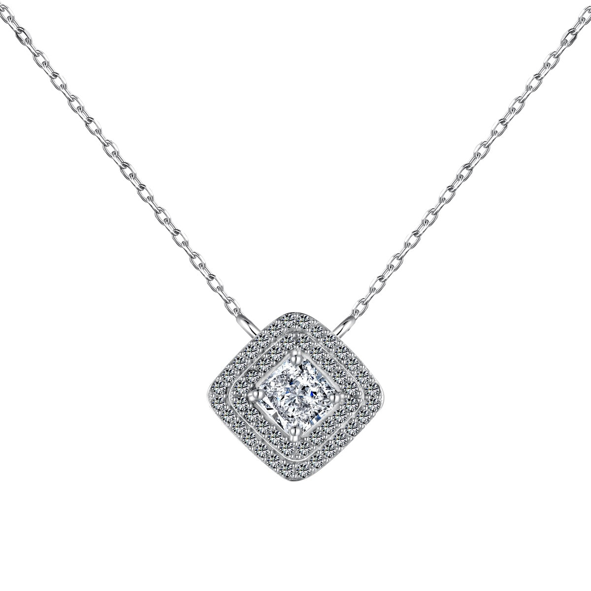[LORA]Sparkling Asscher Cut Necklace