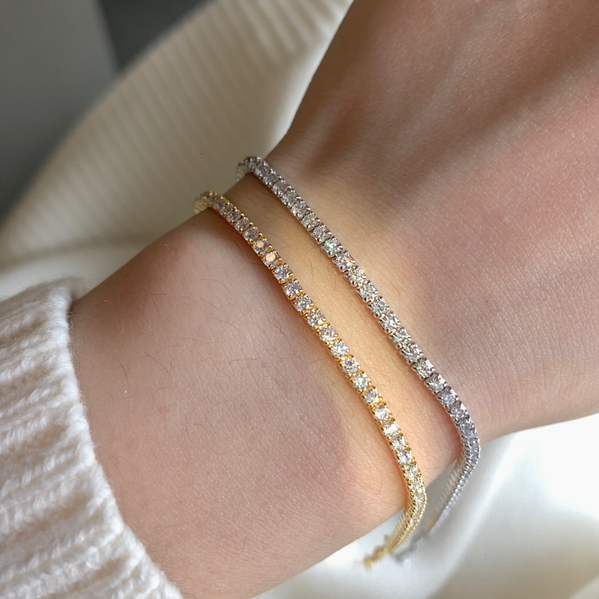 [LORA]Radiant Shinning Princess Cut Tennis Bracelet