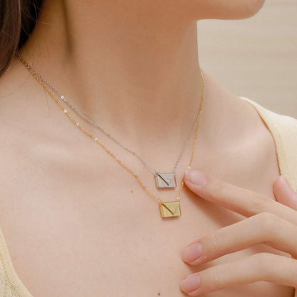 [LORA]Envelope Heart Shape Mother's Day Necklace